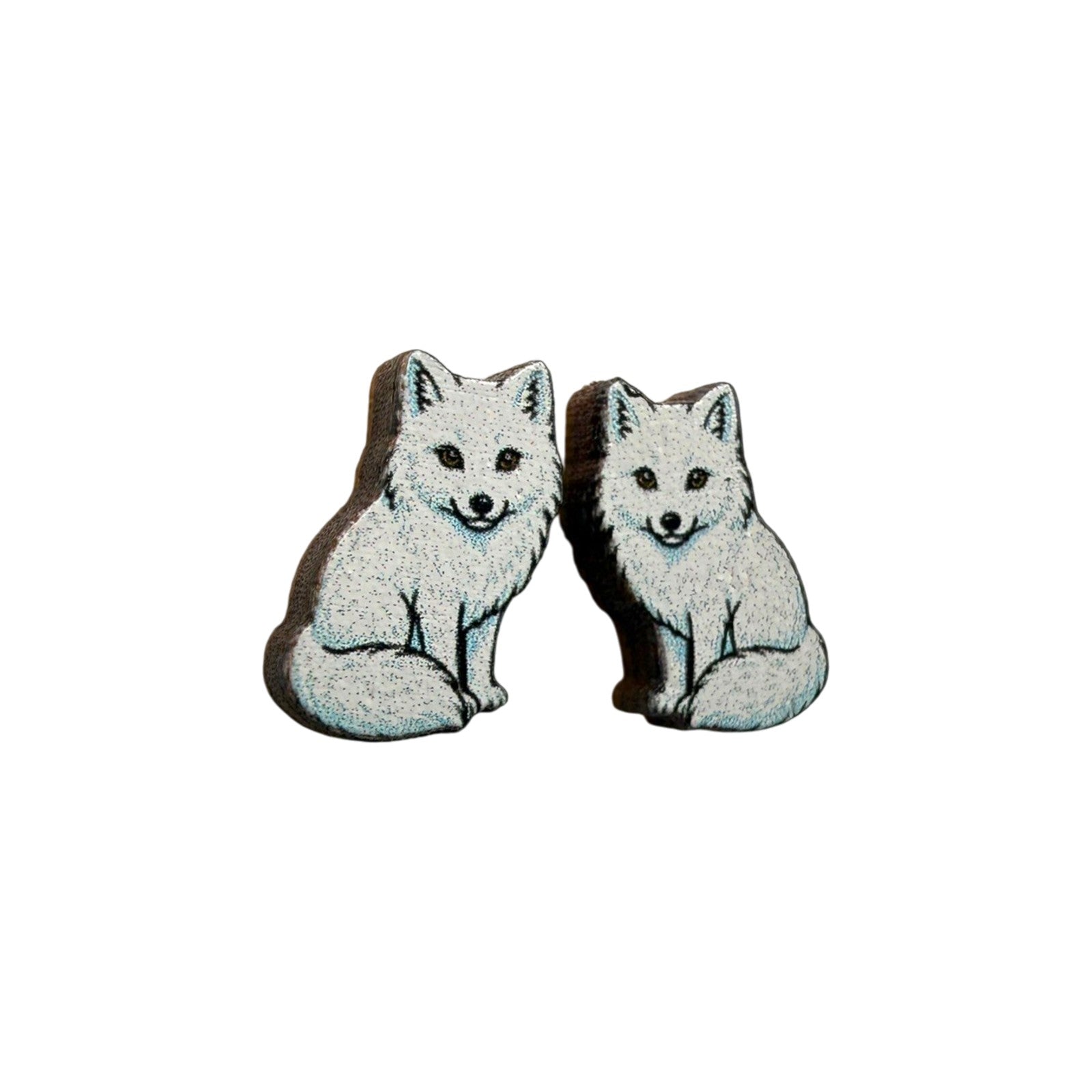 Arctic Fox Stud Earrings #3472