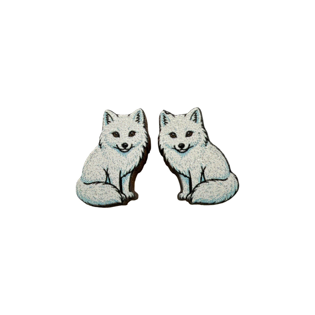 Arctic Fox Stud Earrings #3472