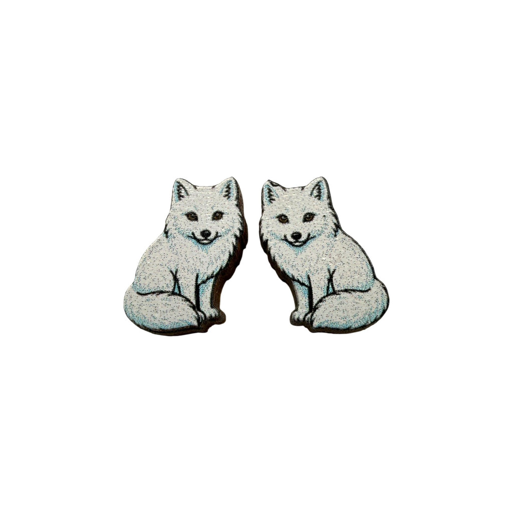 Arctic Fox Stud Earrings #3472