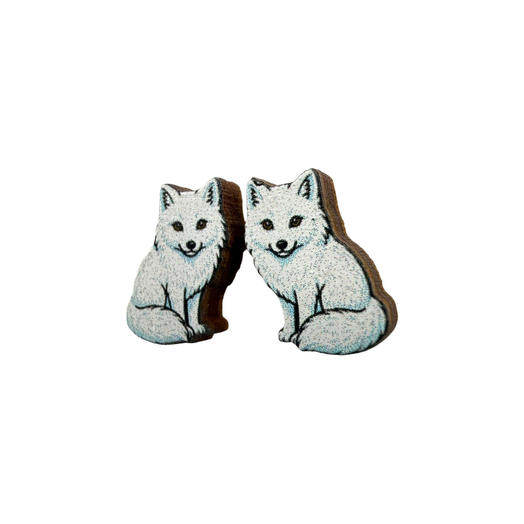 Arctic Fox Stud Earrings #3472