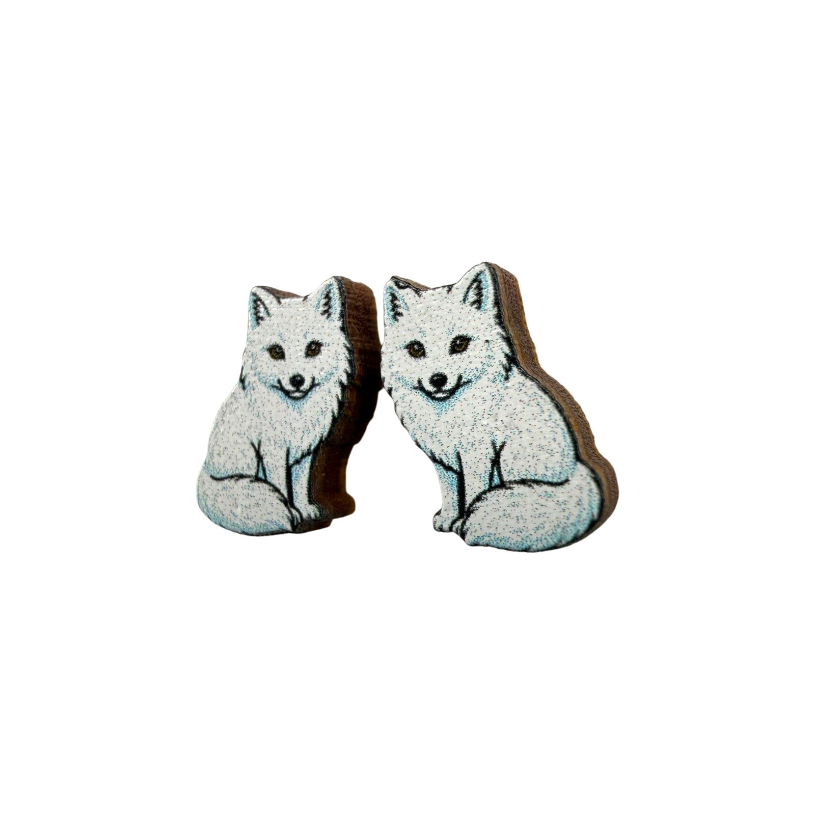 Arctic Fox Stud Earrings #3472