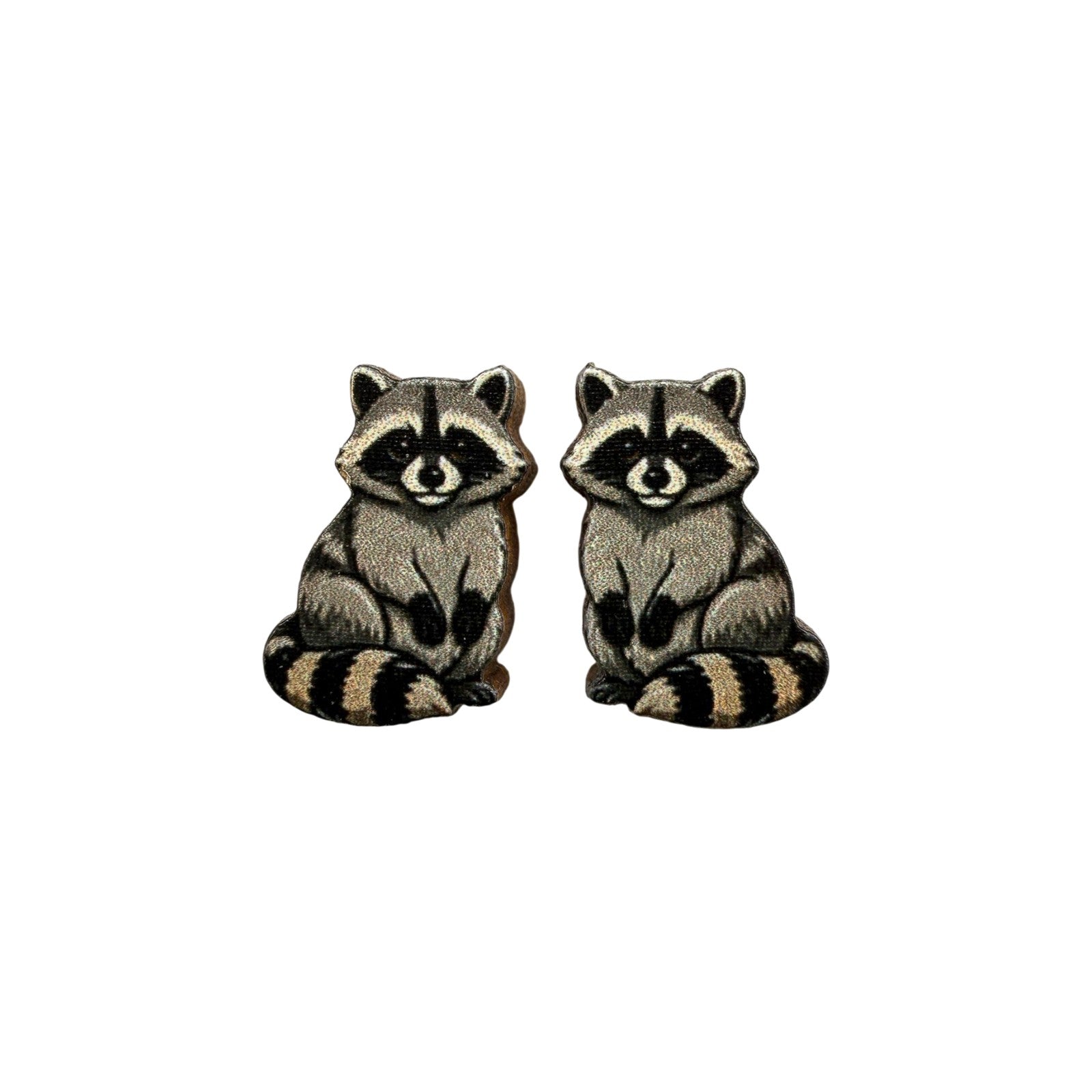 Raccoon Bandit Stud Earrings #3475