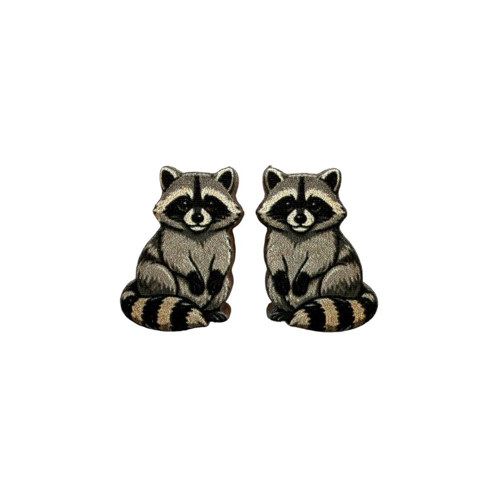 Raccoon Bandit Stud Earrings #3475