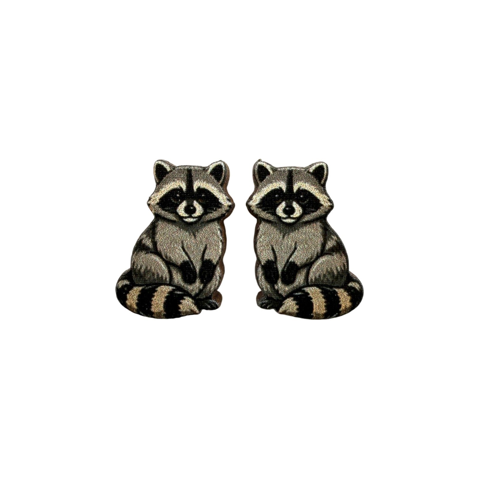 Raccoon Bandit Stud Earrings #3475