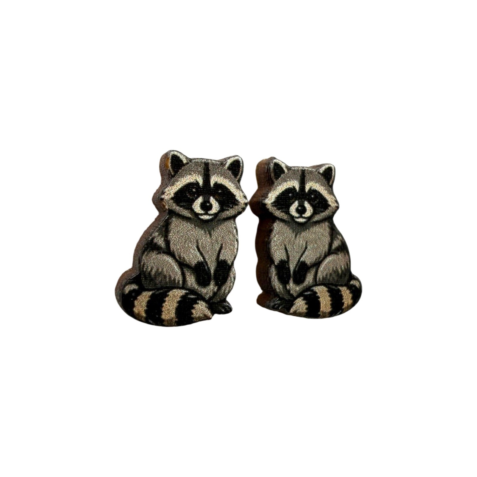 Raccoon Bandit Stud Earrings #3475