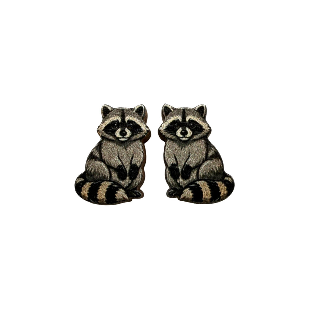 Raccoon Bandit Stud Earrings #3475