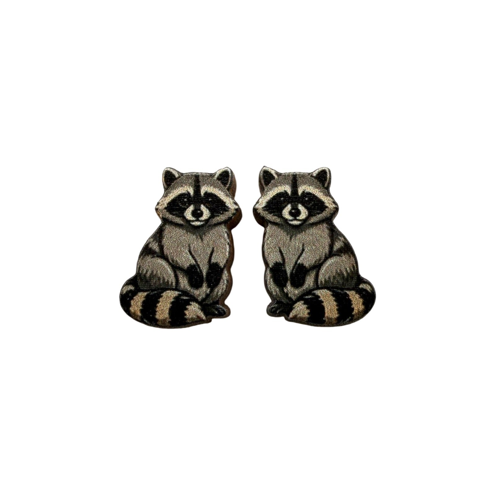 Raccoon Bandit Stud Earrings #3475