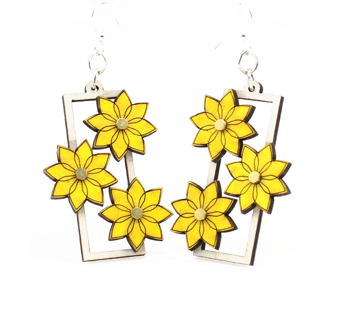 Pedal Pusher Flower Gear Earrings #5010A