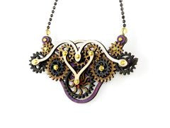 Kinetic Winged Gear Necklace 6004E
