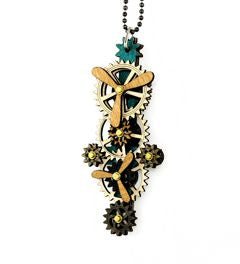 Kinetic Vertical Propeller Gear Necklace 6005B