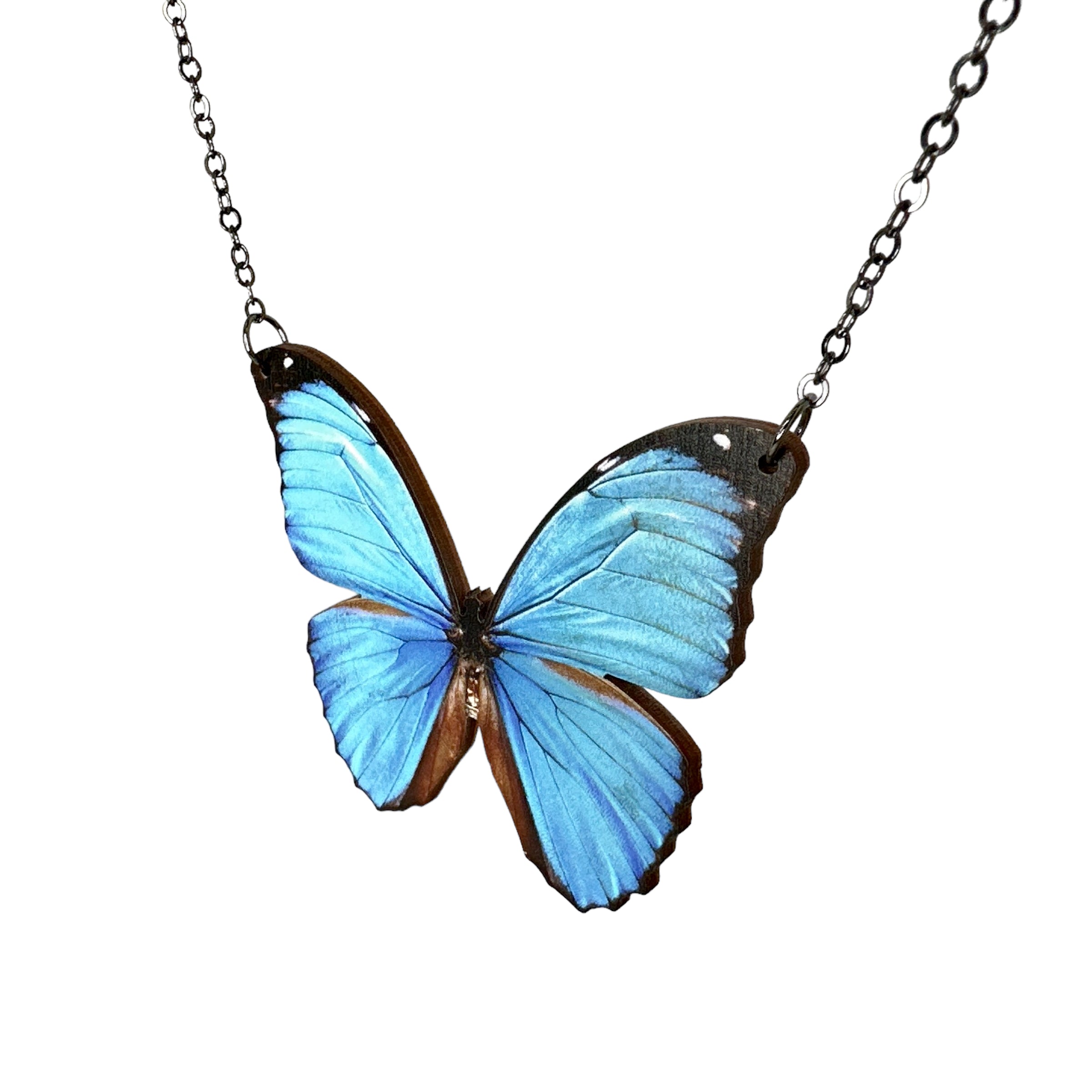 Blue Morpho Butterfly Necklace #6142