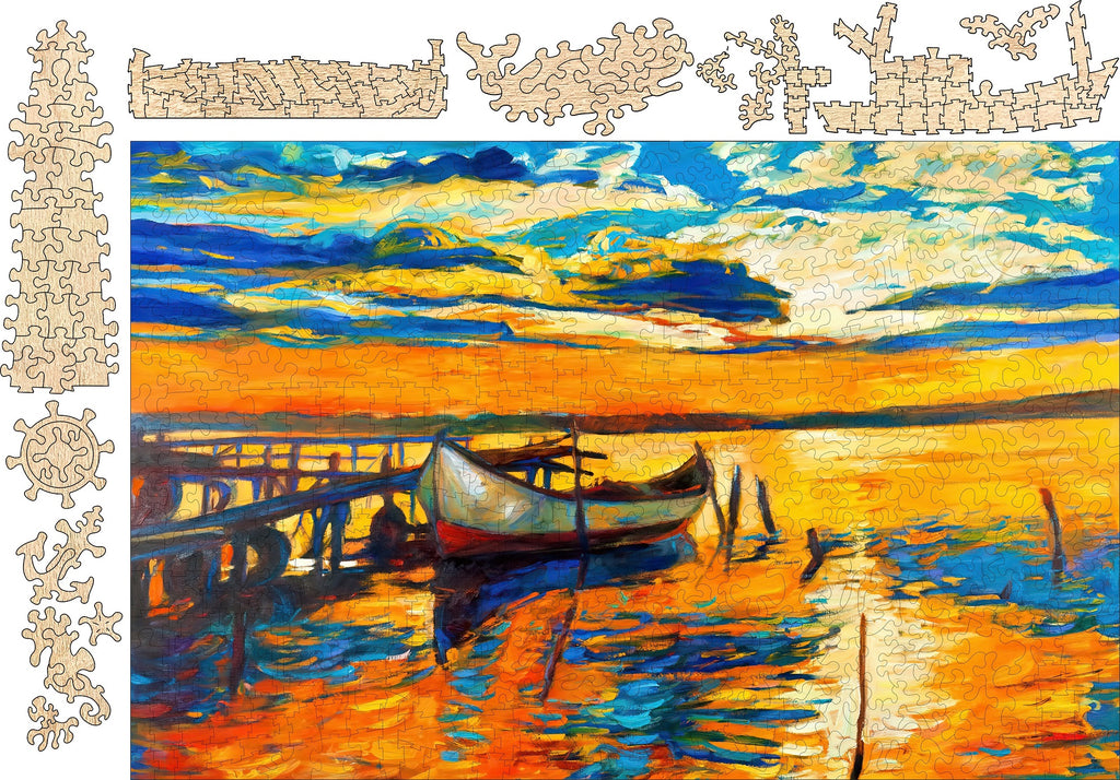 Seaport Village Sunset Whimsical Jigsaw Puzzle  - 541PCS - #6698