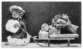 Vintage Santa Cat Puzzle - 144PCS - #6770