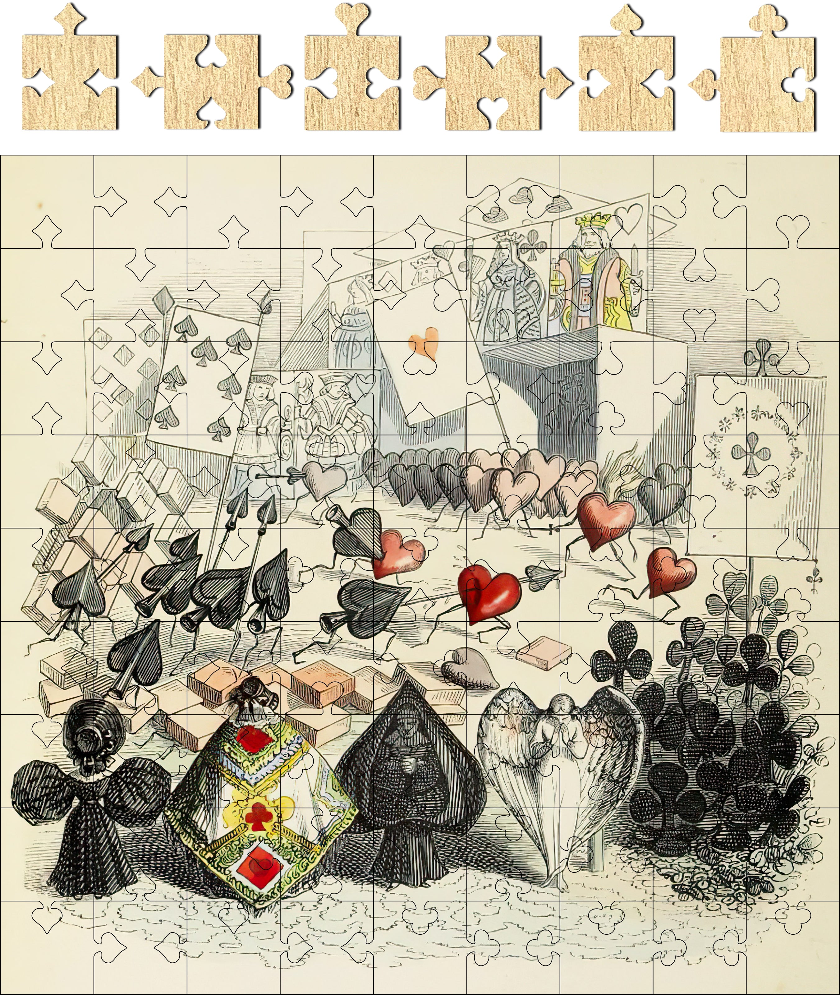 Battle of the Cards Whimsical Jigsaw Puzzle - 81PCS -  #6815