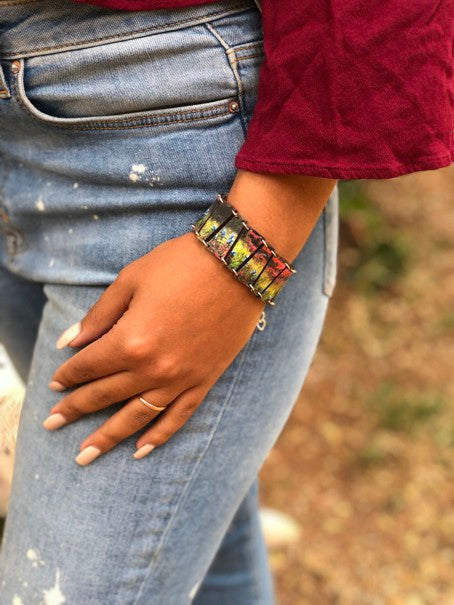 Sunset Flower Bracelet #7525A