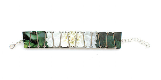White Delilah Flower Bracelet #7542A