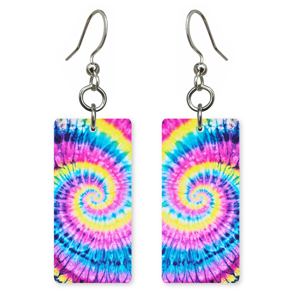 Pink Cyclone Swirl Earrings