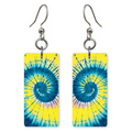Lemon Teal Spiral Earrings