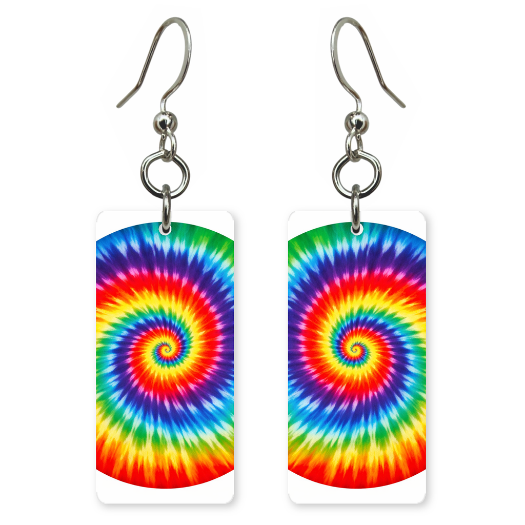 Rainbow Peace Swirl Earrings