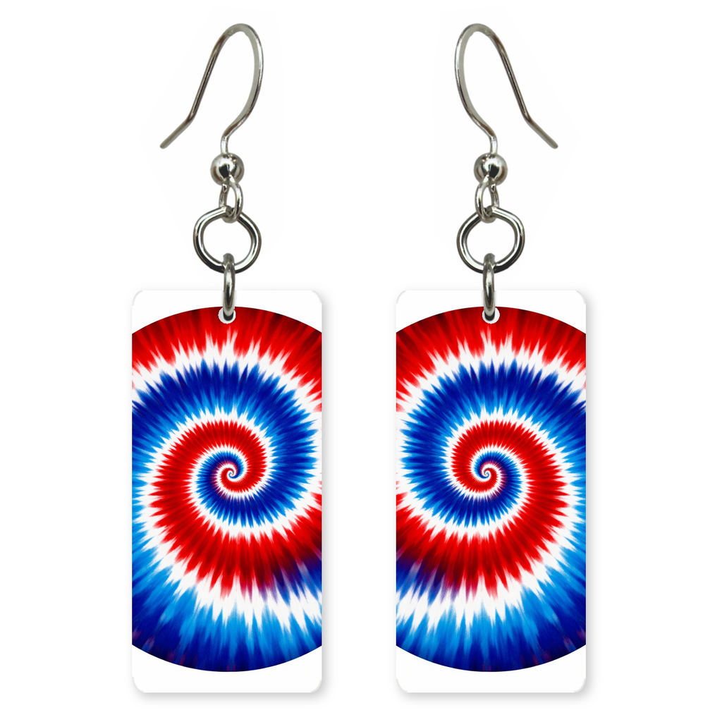 Patriot Red Swirl Earrings