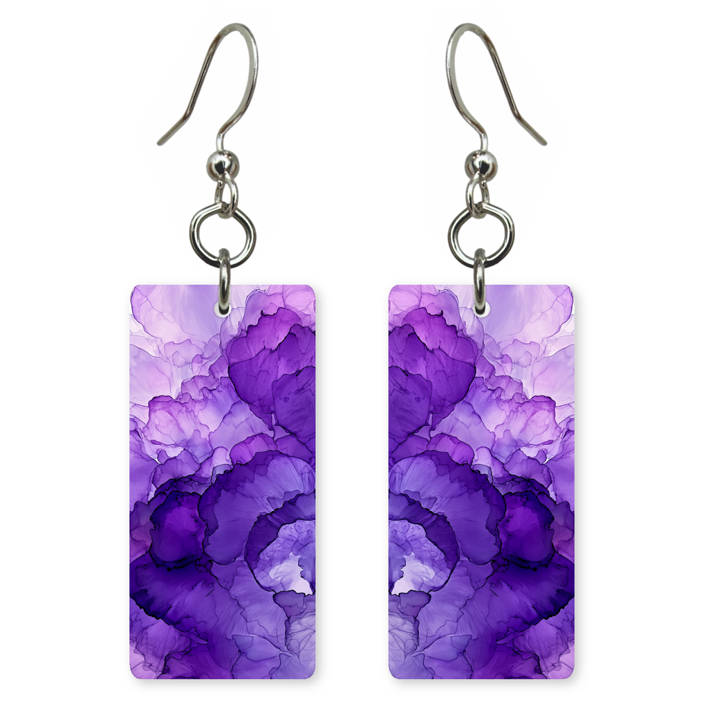 Amethyst Ink Clouds Earrings