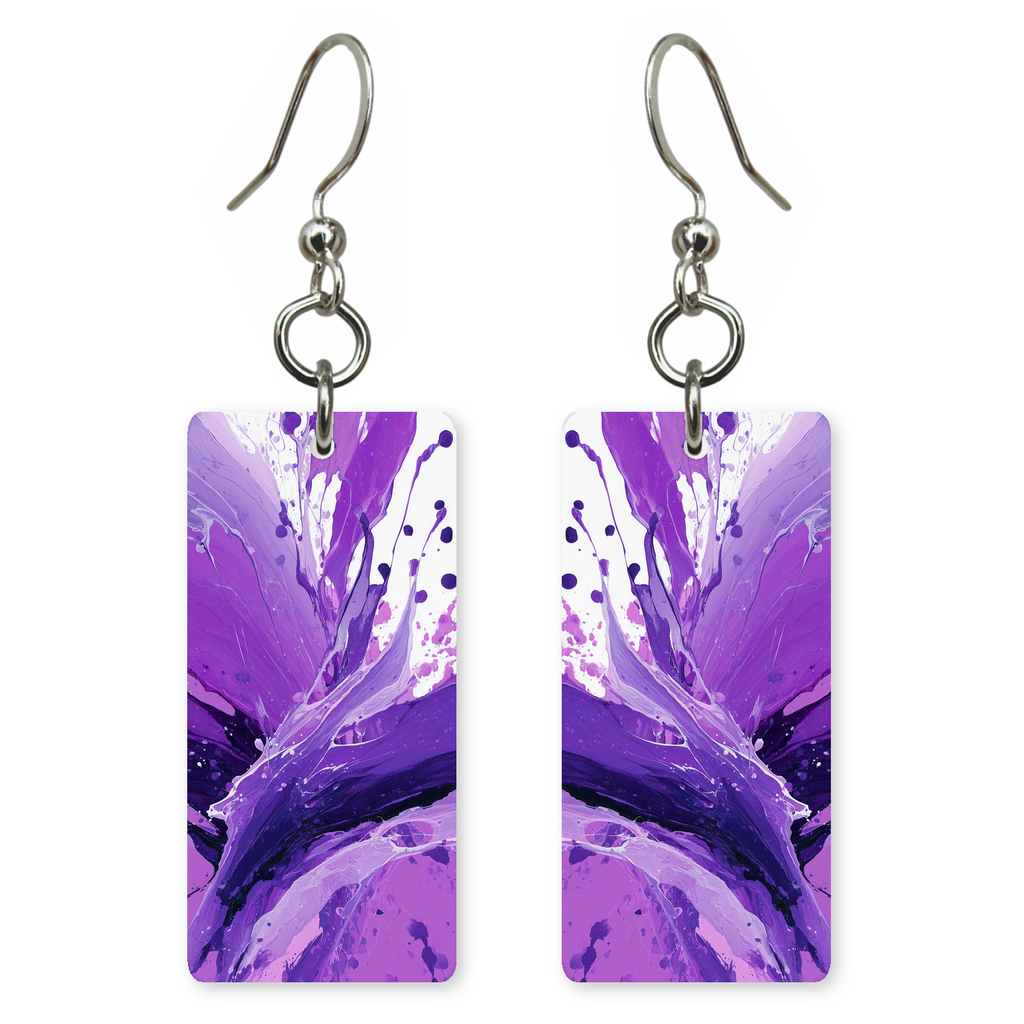 Violet Splash Pour Earrings