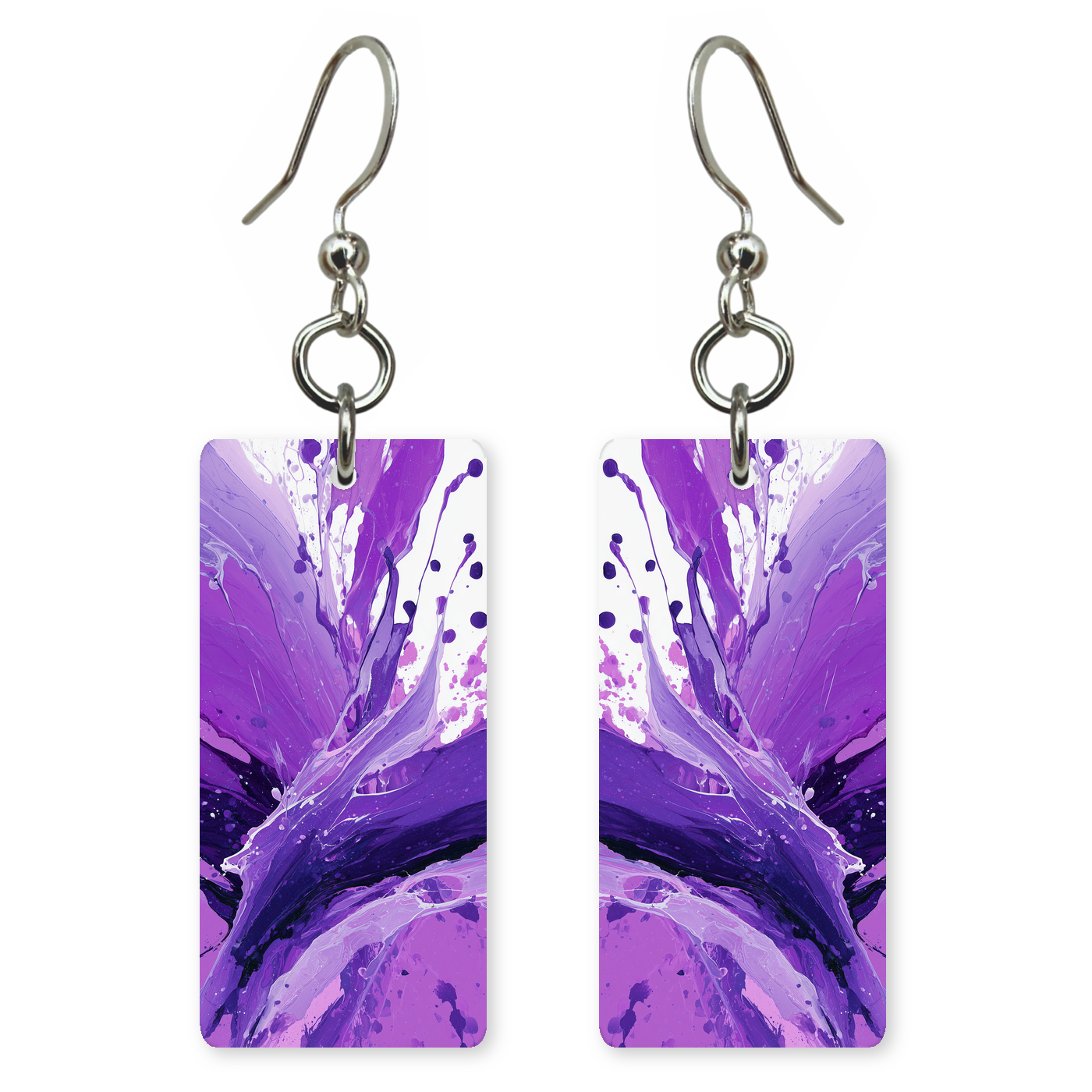 Violet Splash Pour Earrings