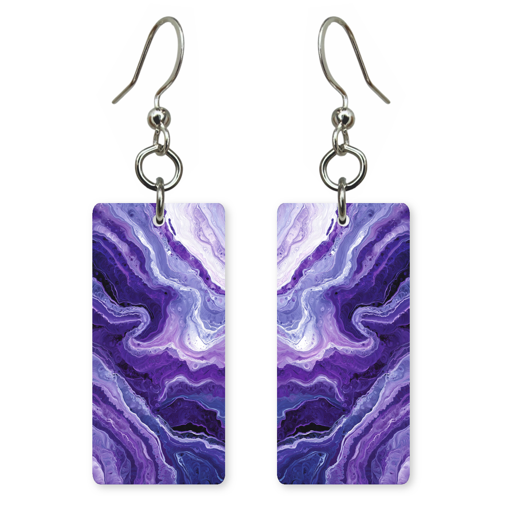 Purple Agate Waves Earrings