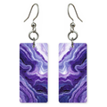 Purple Agate Waves Earrings