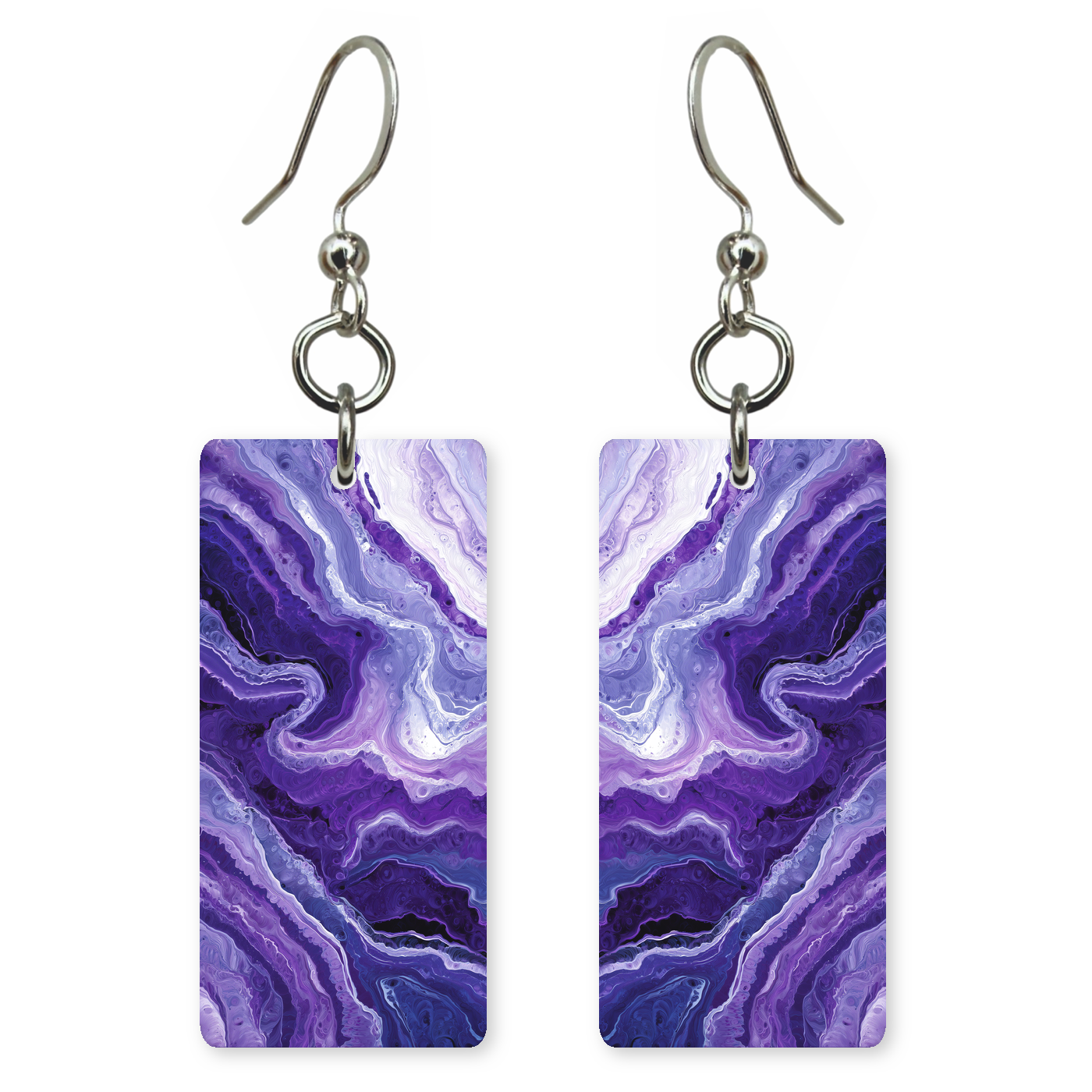 Purple Agate Waves Earrings