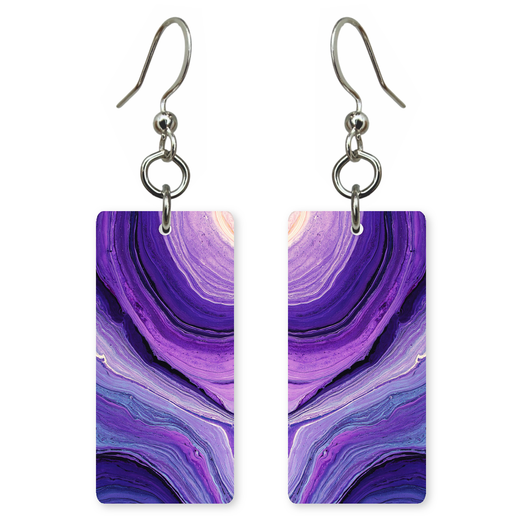 Lilac Marble Swirl Earrings