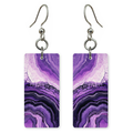 Amethyst Geode Edge Earrings