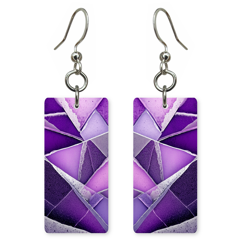 Purple Mosaic Facets Earrings