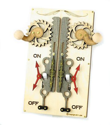 Double Rack & Pinion Switch Plate 8005C Natural Wood