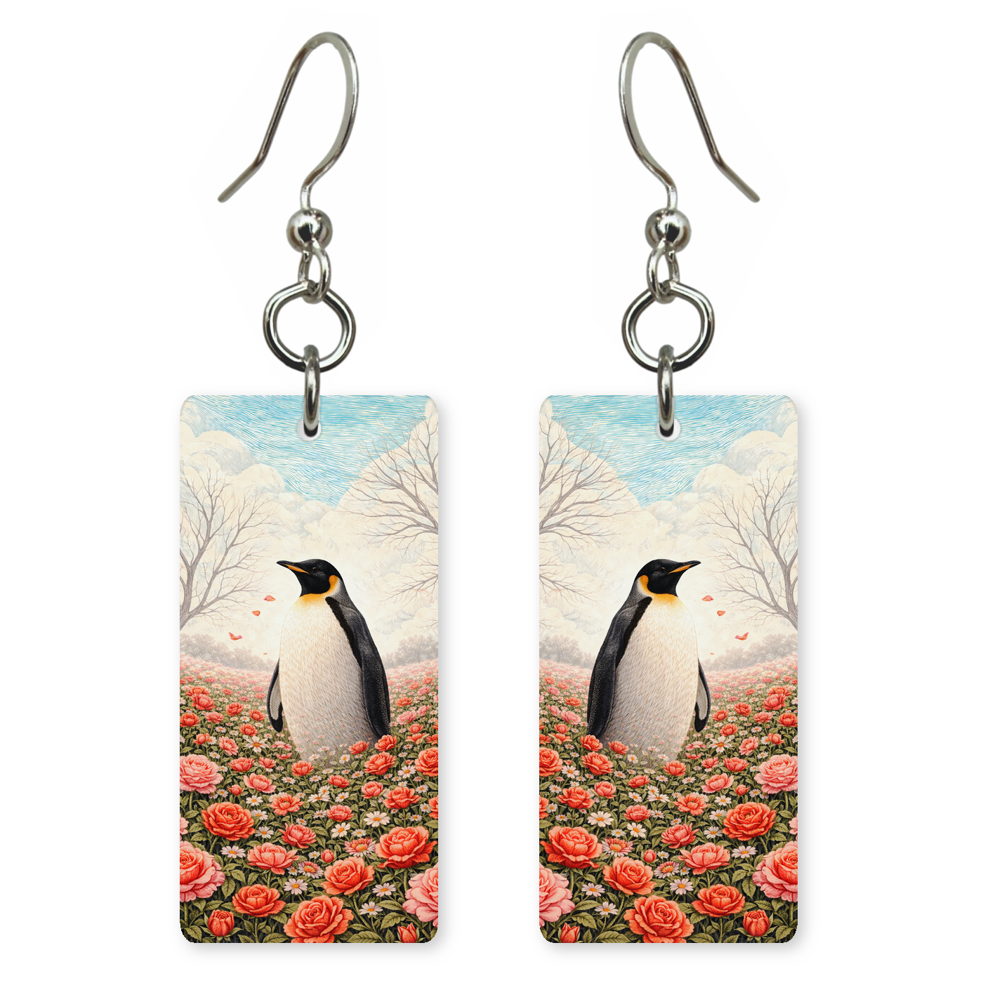 Penguin Roses Earrings