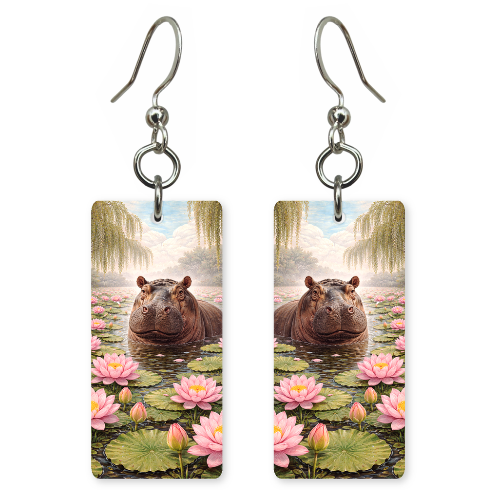 Hippo Water Lilies Earrings