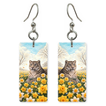 Snow Leopard Daffodils Earrings
