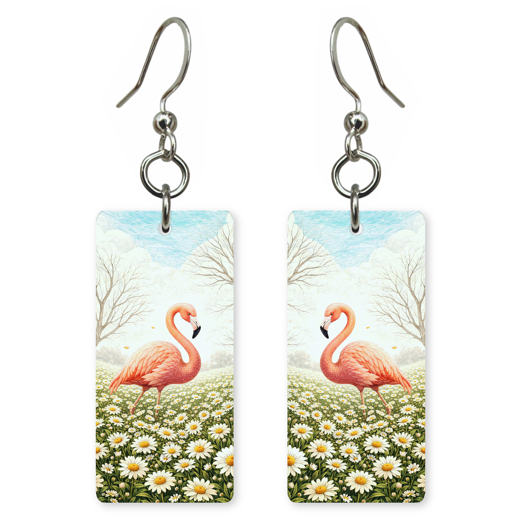 Flamingo Daisies Earrings