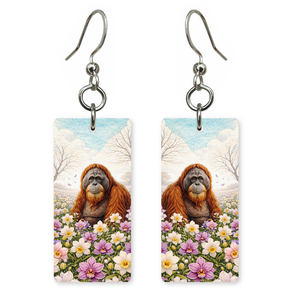 Orangutan Orchids Earrings