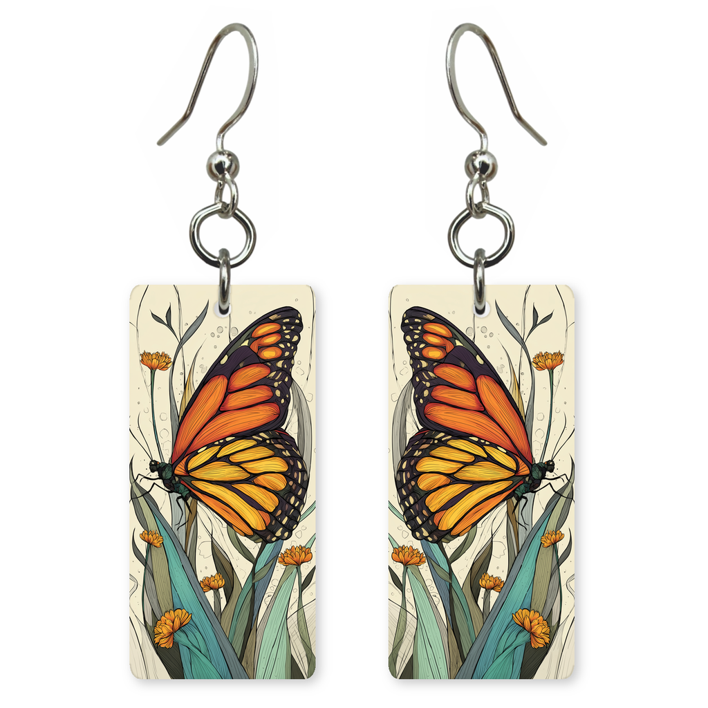 Cream Marigold Line Earrings
