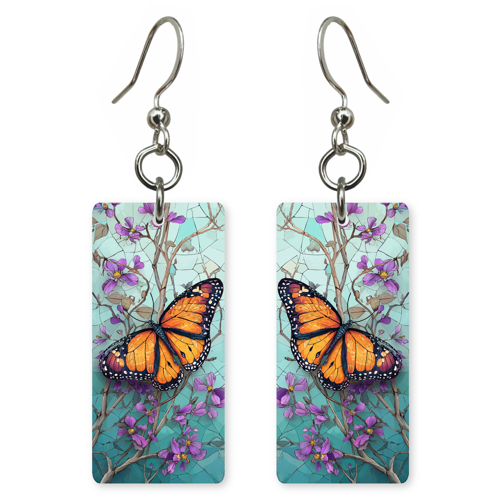 Purple Blossom Teal Earrings