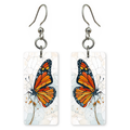 White Mosaic Wing Earrings