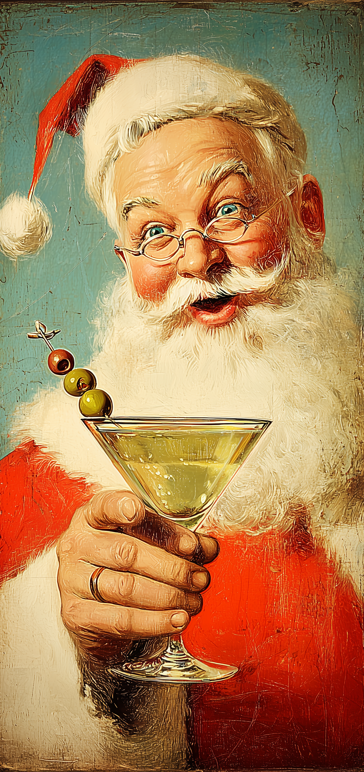 Martini Santa Earrings