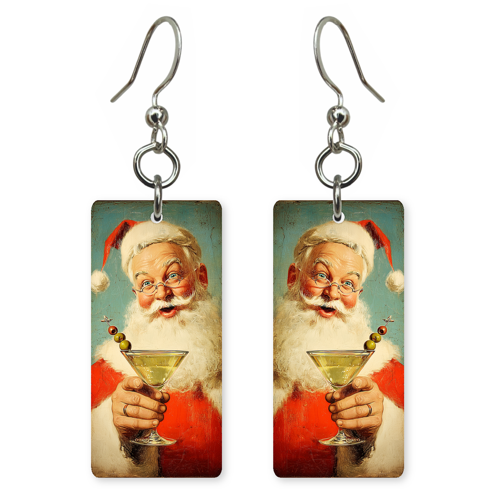 Martini Santa Earrings