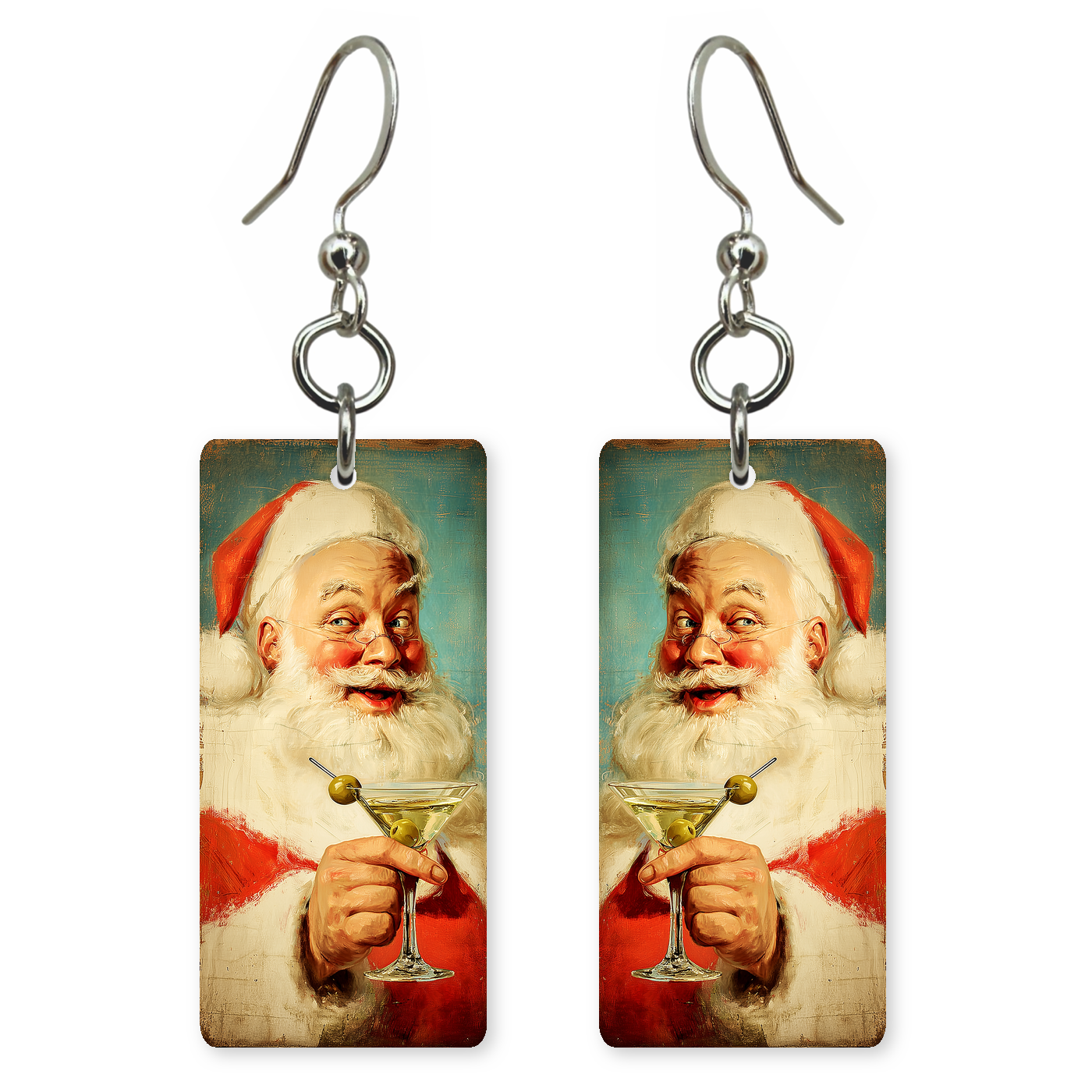 Cheers Santa Earrings