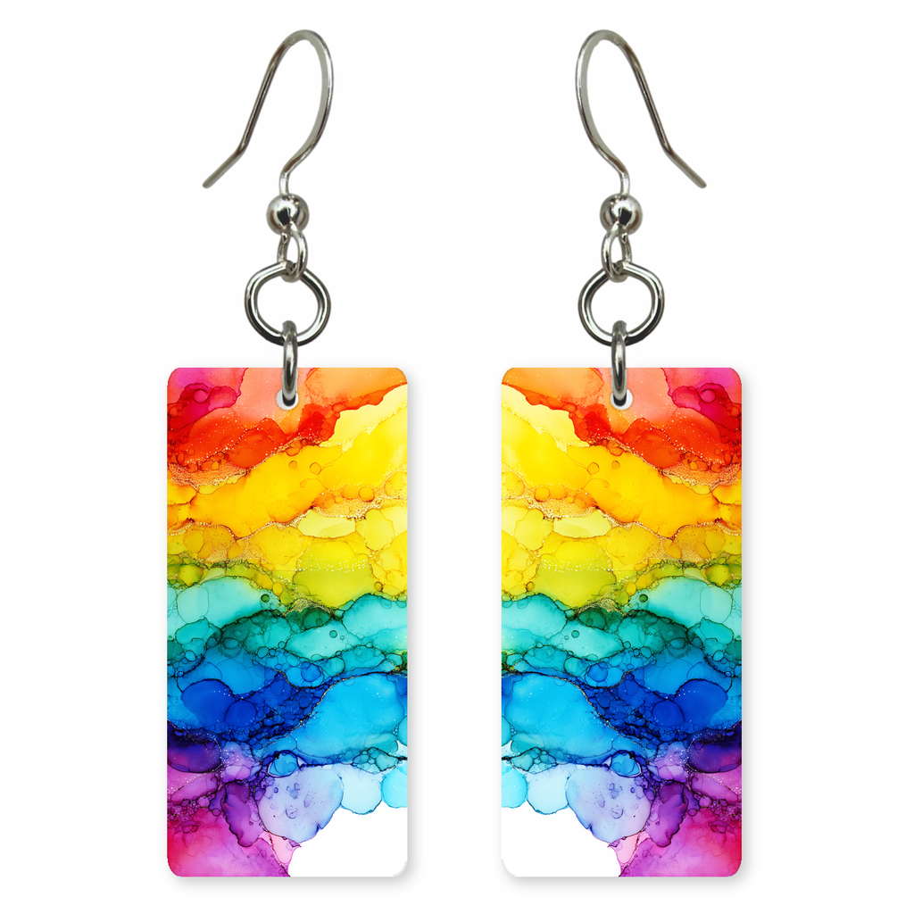 Rainbow Ink Earrings