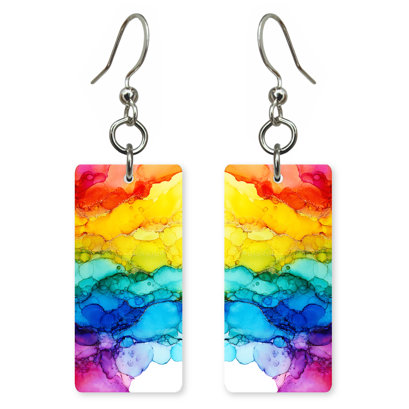 Rainbow Ink Earrings