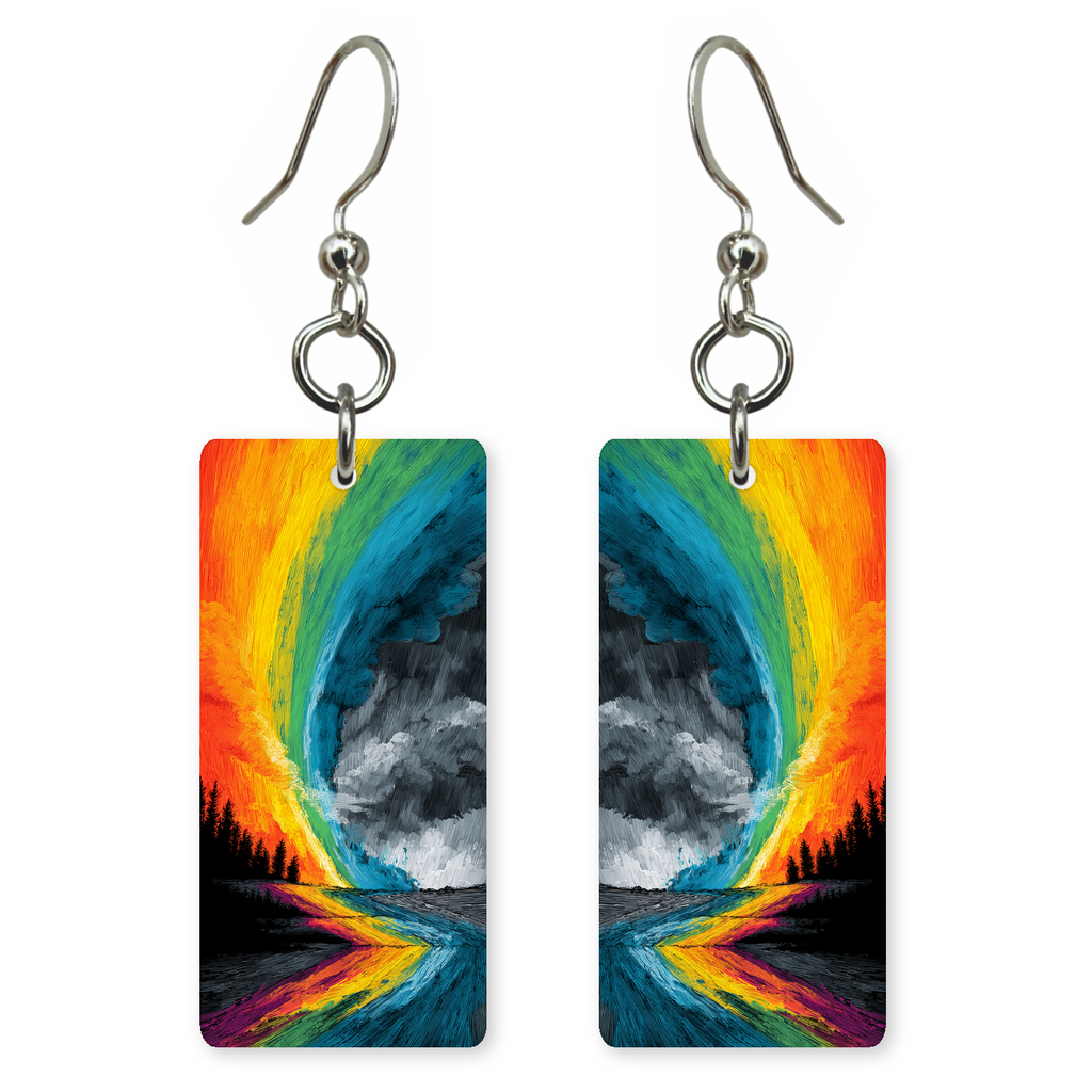 Rainbow Storm Divide Earrings