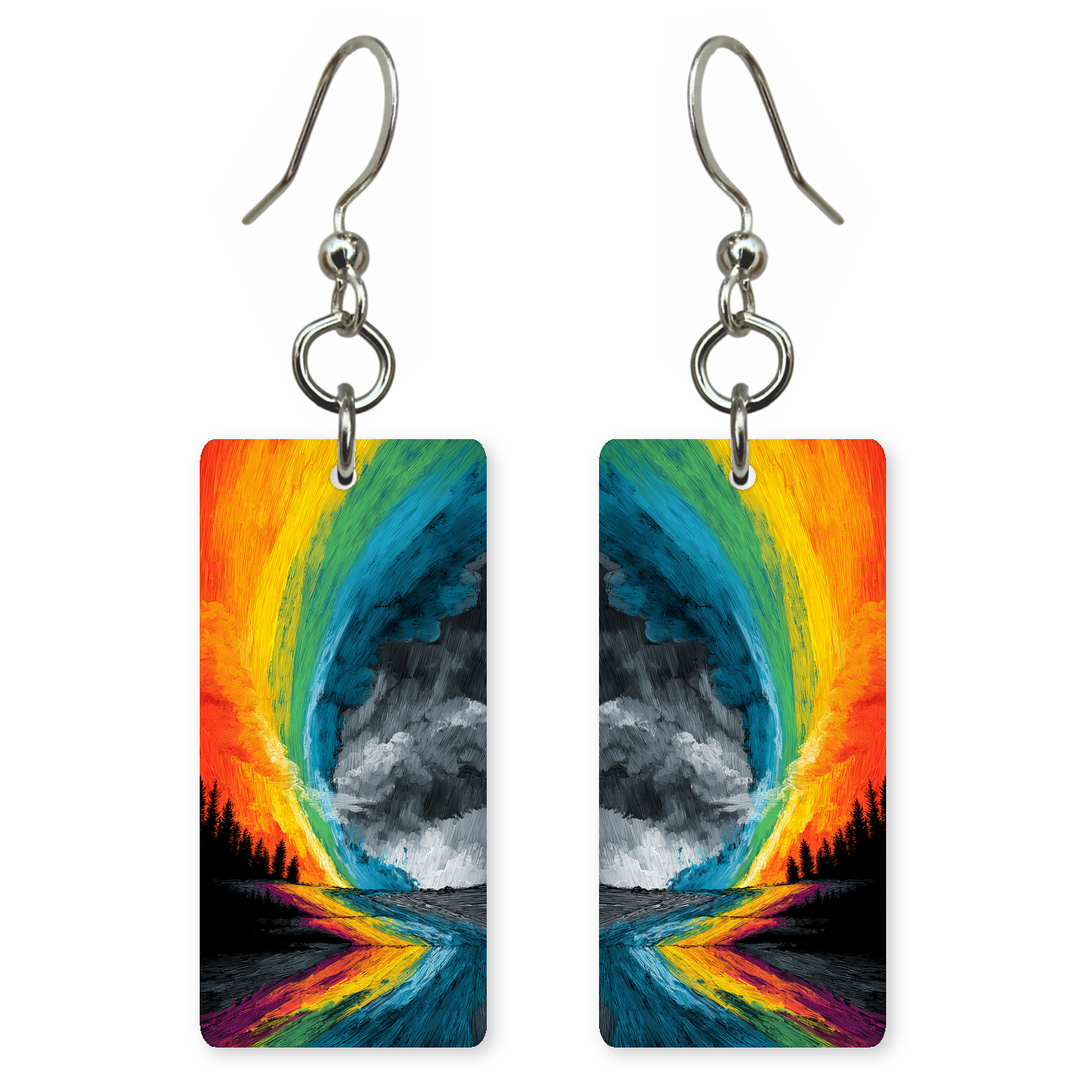 Rainbow Storm Divide Earrings