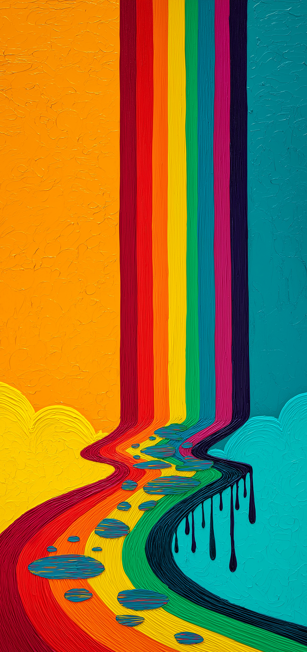 Dripping Rainbow Falls Earrings